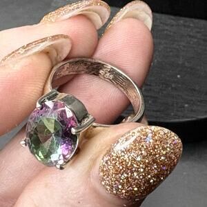 Sterling Silver Mystic Topaz Ring Genuine Mystic Topaz Ring Size 7